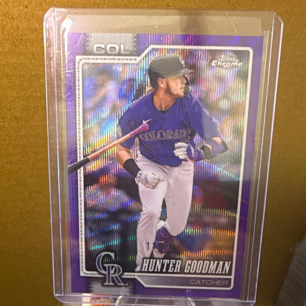 2026 Topps Chrome Hunter Goodman #207 Colorado Rockies Purple wave /75 Parallel